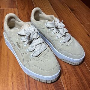 Puma Light Tan Sneakers with White Accents